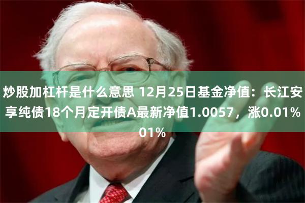 炒股加杠杆是什么意思 12月25日基金净值：长江安享纯债18个月定开债A最新净值1.0057，涨0.01%